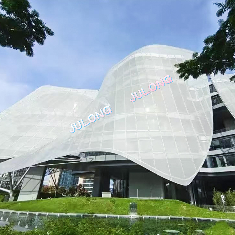 ผ้าตาข่าย PVC 400 กรัมสำหรับการตกแต่งผนังด้านนอกของอาคาร